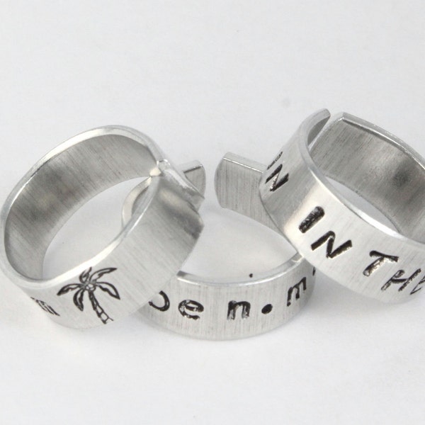 Personalized Custom Adjustable Toe Ring - Foot Jewelry - Body Jewelry - Hand Stamped Ring - Summer Ring