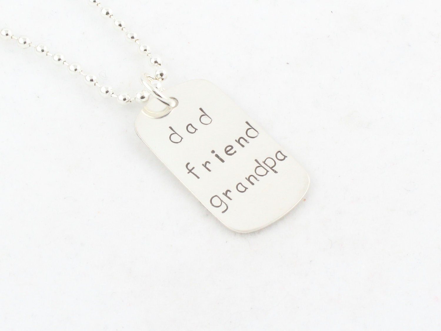 Sterling Silver Dog Tag Necklace - Personalized Dog Tag