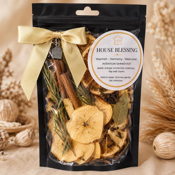 House Blessing Simmer Pot Kit | Home Blessing Ritual | Stovetop Potpourri | Housewarming Gift | New Home Simmering Pot|Crystal & House Charm