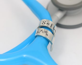 Personalized Tag for Stethoscopes, Nurse Appreciation Gift, ID Tag, Stethoscope Name Tag, Stethoscope Charm, Stethoscope ID Ring, Nurse Gift