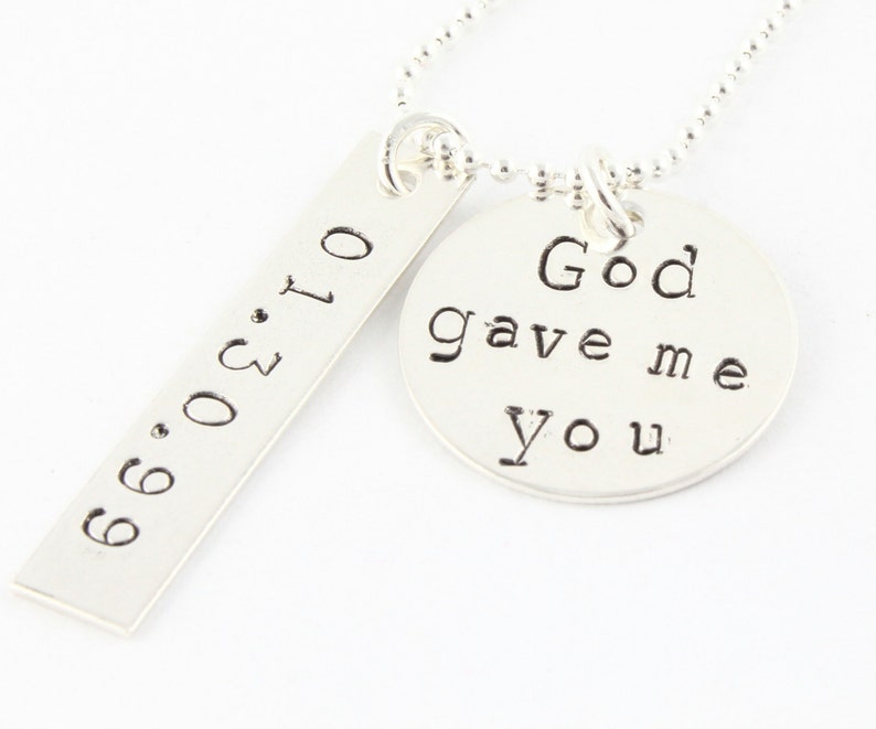 God Gave Me You Necklace Mother's Day Gift For Mom Personalized Necklace Wedding Necklace With Date Custom Mother's Necklace image 1
