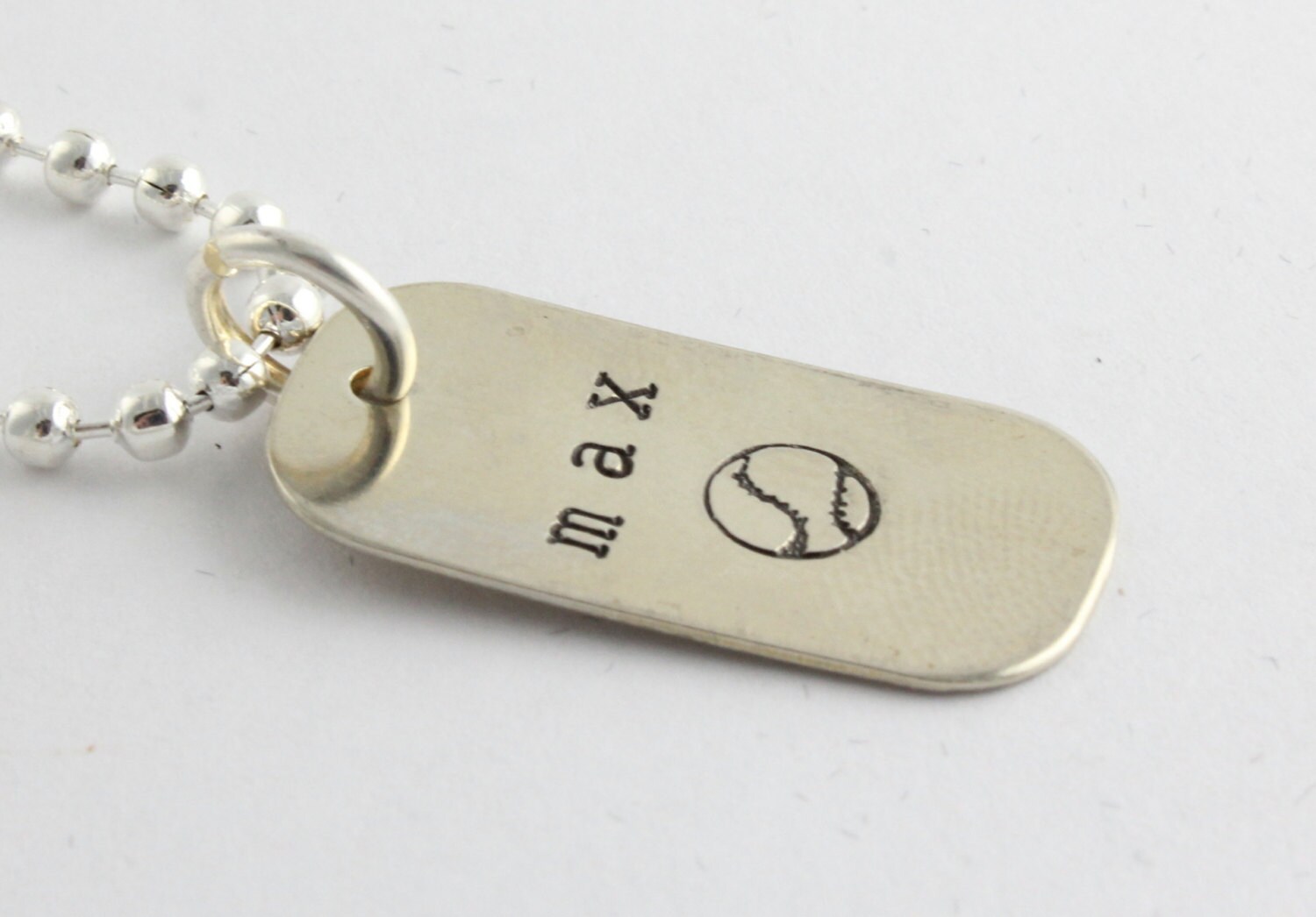 Small Dog Tag Necklace for Boy Dogtag Necklace Baseball Etsy