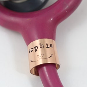 Stethoscope ID Tag, Stethoscope Name Tag, Stethoscope Charm, Stethoscope ID Ring, Personalized Stethoscope Name Tag, Nurse Graduation Gift