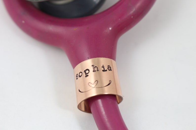 Personalized gift for nurse - stethoscope tag with custom text.