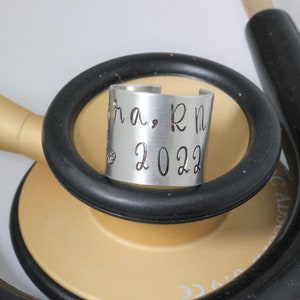 Student Nurse Gift, Nurse Graduation Gift, Nurse Present, Gift for Nurse, Stethoscope Charm, Personalized Stethoscope Tag, Custom ID Tag