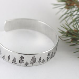 Tree Bracelet Tree Cuff Bracelet Tree Silver Bracelet Nature Jewelry Outdoor Bracelet Tree Bangle Forest Bracelet Hiker Gift image 3