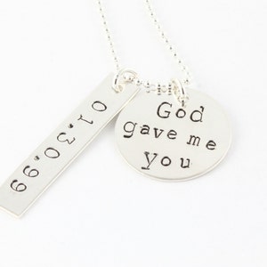 God Gave Me You Necklace Mother's Day Gift For Mom Personalized Necklace Wedding Necklace With Date Custom Mother's Necklace image 2