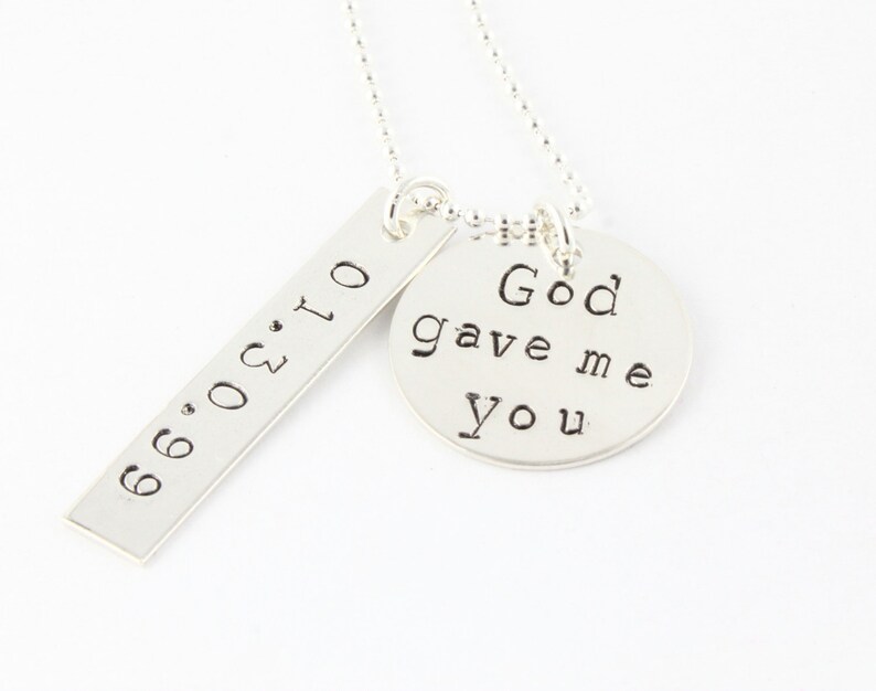 God Gave Me You Necklace Mother's Day Gift For Mom Personalized Necklace Wedding Necklace With Date Custom Mother's Necklace image 2