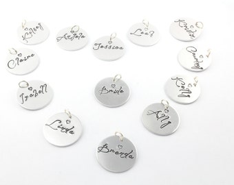 Personalized Hand Stamped Bridal Shower Party Tag - Charm - Name tags - Favors - Drink Tag - Place Card - Seating Tag