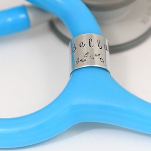 Stethoscope Name Tag, Stethoscope Charm, Stethoscope ID Tag, Stethoscope ID Ring, Personalized Stethoscope Name Tag, Nurse Graduation Gift