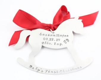 Ornamento de cavalo de balanço - Primeiro enfeite de Natal do bebê - Primeiro enfeite do bebê - Novo presente para bebê - Ornamento 2021 - Enfeite de árvore - Lembrança