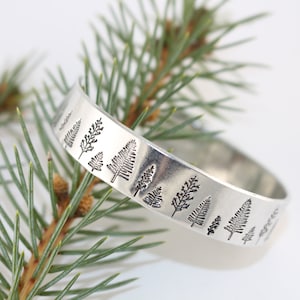 Tree Bracelet Tree Cuff Bracelet Tree Silver Bracelet Nature Jewelry Outdoor Bracelet Tree Bangle Forest Bracelet Hiker Gift image 1