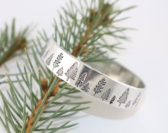 Tree Bracelet - Tree Cuff Bracelet - Tree Silver Bracelet - Nature Jewelry - Outdoor Bracelet - Tree Bangle - Forest Bracelet - Hiker Gift