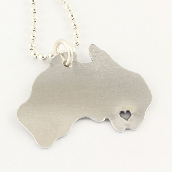 Australia Necklace - Australia Map Necklace - I Heart Australia - Map Jewelry - Best Friend Gift - Australia Charm - Moving Away Gift