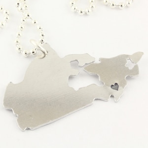 Personalized Canada Necklace - Hand Stamped Canadian Country Outline - Long Distance Romance Necklace - Best Friend Gift
