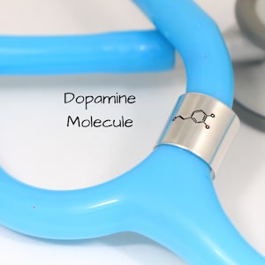 Dopamine Molecule Stethoscope Charm, Stethoscope Tag, Stethoscope Jewelry, Stethoscope ID Ring, Stethoscope Bling, Nurse Graduation Gift