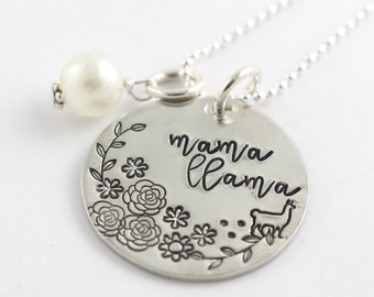 Collier Mama Llama - Collier Lama - Collier Argent - Mama Llama - Bébé Lama - Collier Maman - Collier Mama - Collier Nouvelle Maman - Tendance