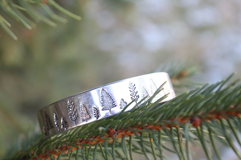 Tree Bracelet Tree Cuff Bracelet Tree Silver Bracelet Nature Jewelry Outdoor Bracelet Tree Bangle Forest Bracelet Hiker Gift image 5