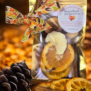 Harvest Hearth Fall Stovetop Potpourri - Autumn Simmer Pot Kit - Natural Home Fragrance - Apple Orange Cinnamon - Cozy Housewarming Gift