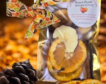 Harvest Hearth Fall Stovetop Potpourri - Autumn Simmer Pot Kit - Natural Home Fragrance - Apple Orange Cinnamon - Cozy Housewarming Gift