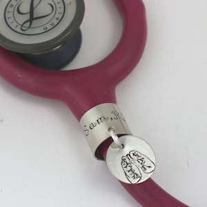 Respiratory Therapist Stethoscope ID Tag - RRT Stethoscope Ring - Custom Charm - Stethoscope Charm - Personalized Stethoscope Name Tag