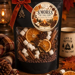 S’mores by the Fire Simmer Pot Kit | Fall Stovetop Potpourri | Cozy Autumn Home Fragrance | Campfire Scent |Fall Hostess & Housewarming Gift