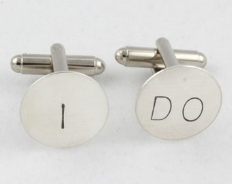 I DO Cufflinks - I DO Cuff Links - Groom Gift - Custom Cufflinks Gift For Men - Wedding Gift - Marriage Gift for Groom - Silver Cufflinks