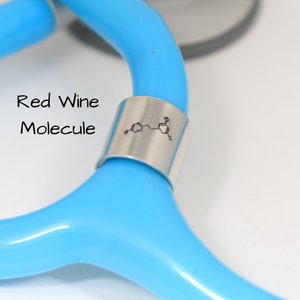 Red Wine Molecule Stethoscope Charm, Stethoscope Tag, Stethoscope Jewelry, Stethoscope ID Ring, Stethoscope Bling, Nurse Graduation Gift