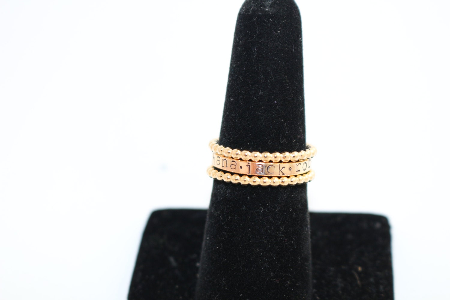 Gold Stacking Ring Beaded Rings Stackable Ring Size 6 Etsy