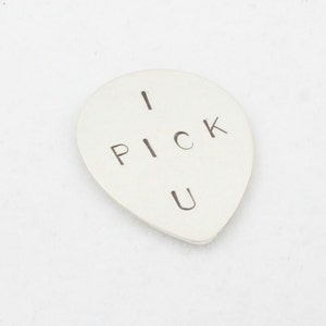 Sterling Silver Guitar Pick - Personalized Guitar Pick - Custom Guitar Pick - Gift for Music Lover - Musician Gift - Small Guitar Pick