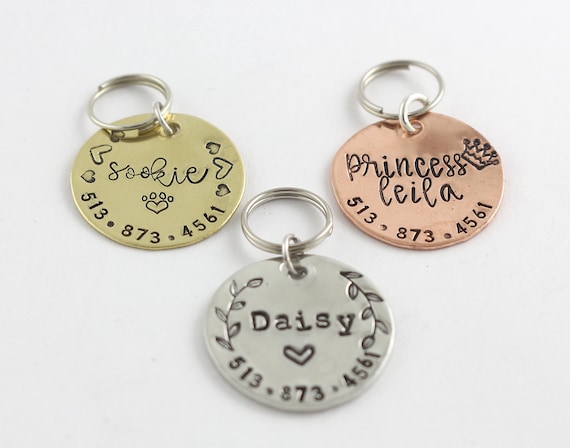 Dog Tag Cat Tag Pet Identification Pet Tag ID Custom Dog Tag Dog Collar Tag Cat Collar Tag Personalized ID Custom Pet Tag Etsy