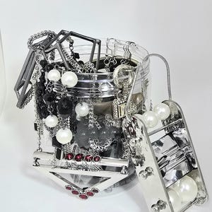 Custom Jewelry Jar, Jewelry Box, Curated Jewelry Jars Vintage Necklaces, Bracelets, Rings, Earrings, Pins & Trinkets, Gifts For Her, Goth