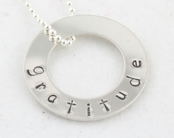 2019 Word of the Year Necklace - Sterling Silver Necklace - Gratitude Necklace - Intent Necklace - Word Necklace - Custom Necklace