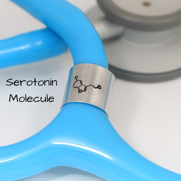 Serotonin Molecule Stethoscope Charm, Stethoscope Tag, Stethoscope Jewelry, Stethoscope ID Ring, Stethoscope Bling, Nurse Graduation Gift