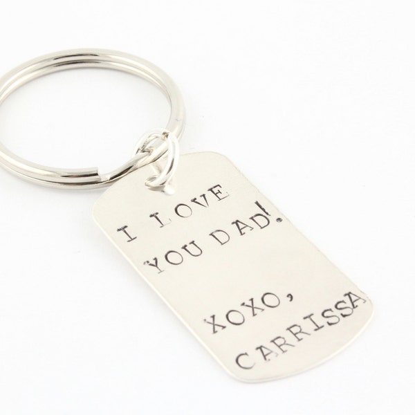 Weihnachtsgeschenk für Männer - personalisierte Hundemarke - Dogtag Keychain - Herren Schlüsselanhänger - personalisierter Schlüsselanhänger - Sterling Silber Dogtag - Geschenk für Dad