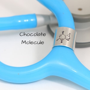 Chocolate Molecule Stethoscope Charm, Stethoscope Tag, Stethoscope Jewelry, Stethoscope ID Ring, Stethoscope Bling, Nurse Graduation Gift