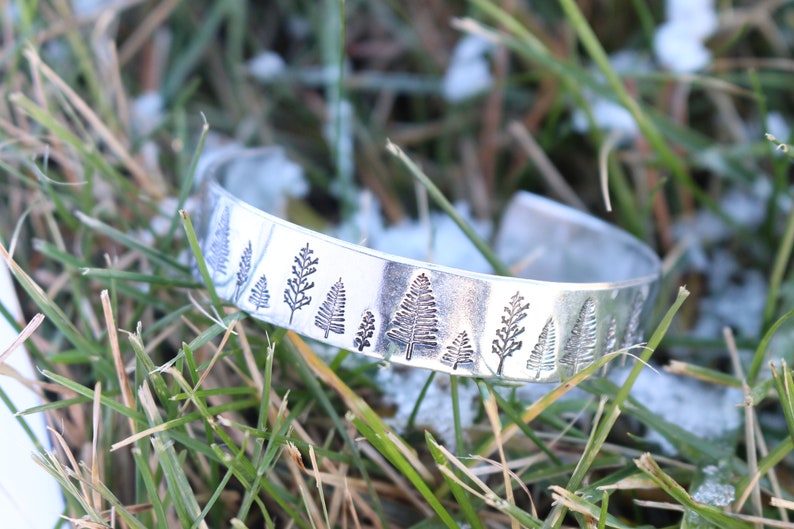 Tree Bracelet Tree Cuff Bracelet Tree Silver Bracelet Nature Jewelry Outdoor Bracelet Tree Bangle Forest Bracelet Hiker Gift image 8