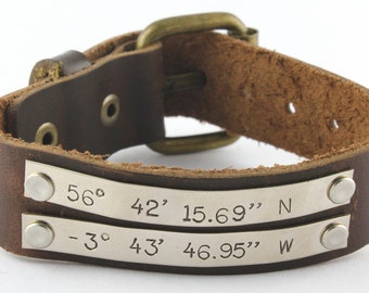 Brown Leather Bracelet Black Leather Bracelet Coordinates