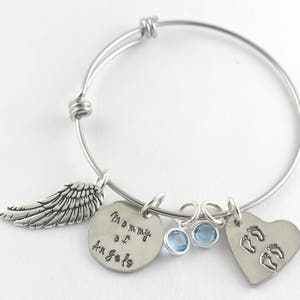 Mommy of Angels Bracelet - Bangle Bracelet - Custom Mother's Day Gift - Boy Twins Bracelet - Sympathy Gift - Pregnancy Loss - Miscarriage
