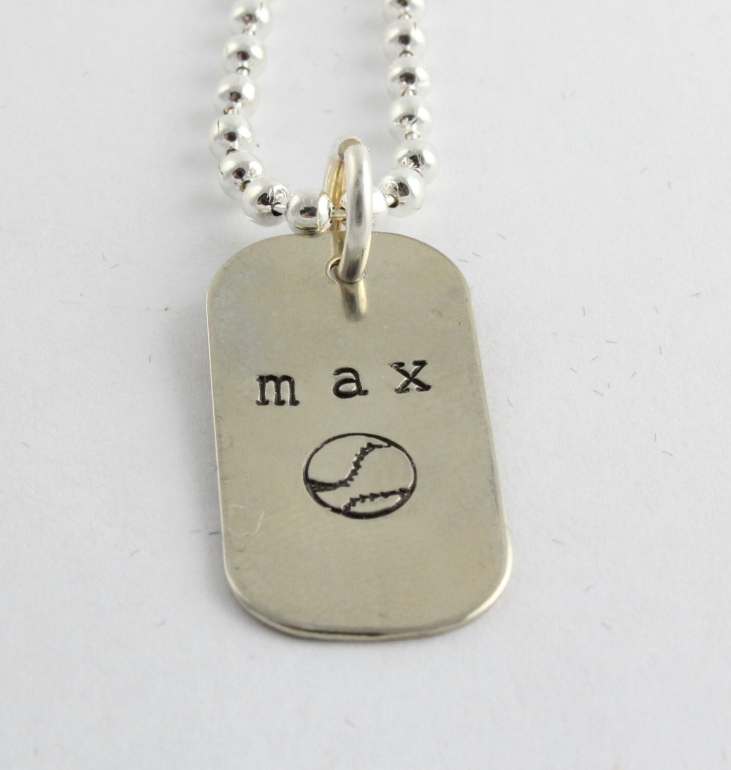 Small Dog Tag Necklace for Boy Dogtag Necklace Baseball Etsy