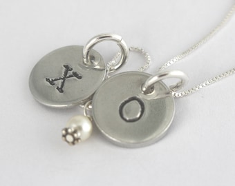 XO Necklace - Valentine's Day Necklace - Silver Necklace - Hugs and Kisses Necklace - Valentine's Day Gift - Gift For Girlfriend