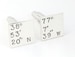 Coordinates Cufflinks - Sterling Silver Cuff Links - Christmas Gift for Dad - Shirt Fasteners -Custom Wedding Cufflinks -Anniversary Gift 