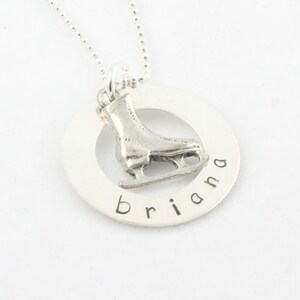 Personalized Ice Skating Necklace - Custom Sterling Silver Skater Necklace - Christmas gift - Winter Gift