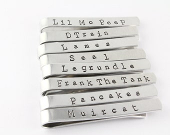 Personalized Tie Bar - Men's Tie Bar - Custom Tie Bar - Groomsmen Gift - Best Man Gift - Gift for Dad - Silver Tie Bar - Custom Tie Clip