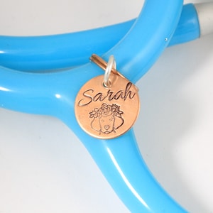Vet Stethoscope Tag, Veterinarian Tag, Vet Tech Tag, Stethoscope Name Tag, Stethoscope Charm, ID Ring, Personalized Stethoscope Name Tag