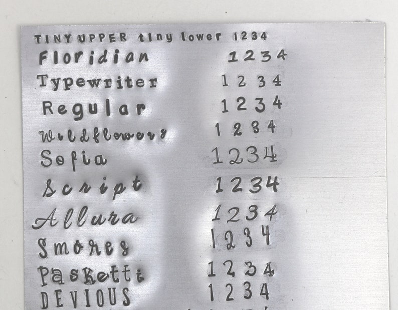 Fonts available for stethoscope tags.