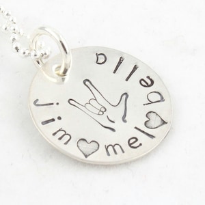I Love You Necklace - ASL Necklace - American Sign Language Necklace - Mother&#39;s Day Gift For Mom - Personalized Necklace - Silver Necklace