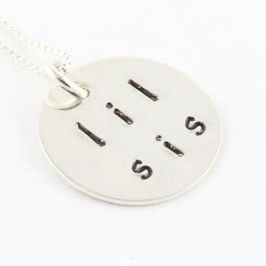 Little Sister and Big Sister Necklaces Sister Gifts New Baby Gifts Sibling Sterling Silver Gifts Christmas Gift image 3
