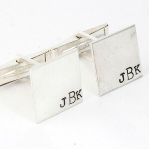 Father&#39;s Day Gift - Personalized Cufflinks - Monogram Cufflinks - Initial Cufflinks - Sterling Silver Cufflinks - Custom Men&#39;s Cuff Links