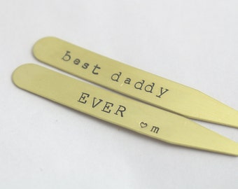 Personalized Collar Stays - Gold Collar Stays for Men - Custom Stiffeners - Valentine's Day Gift for Dad - Shirt Stays - Groomsmen Gift